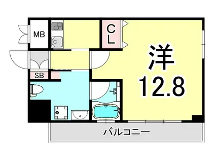 ノース昭和(1K/2階)の間取り写真