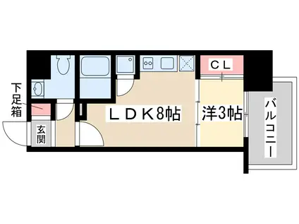セレニテ新大阪(1LDK/11階)の間取り写真