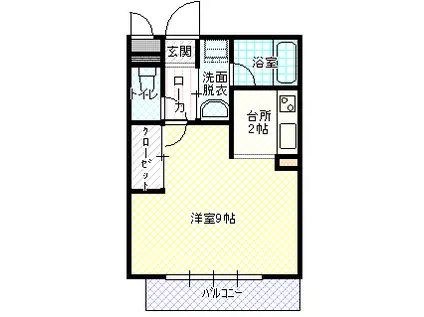 サンモール高場(ワンルーム/3階)の間取り写真