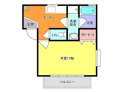 カーサパルーデ(1K/2階)の間取り写真
