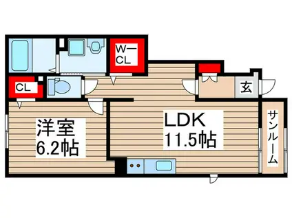 レジデンスNOA(1LDK/1階)の間取り写真