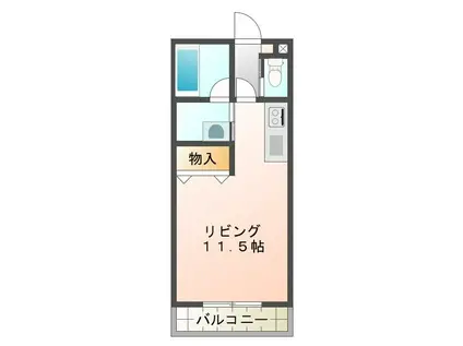 CAN NON I(ワンルーム/4階)の間取り写真