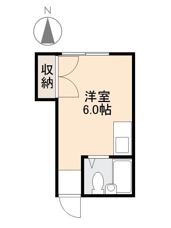 山口ハイツ(ワンルーム/2階)の間取り写真