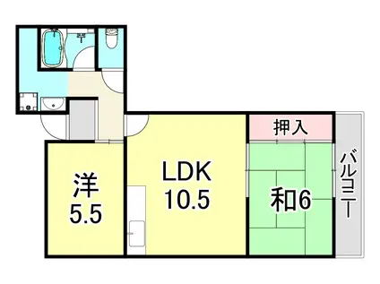 グリーンマンション(2LDK/3階)の間取り写真