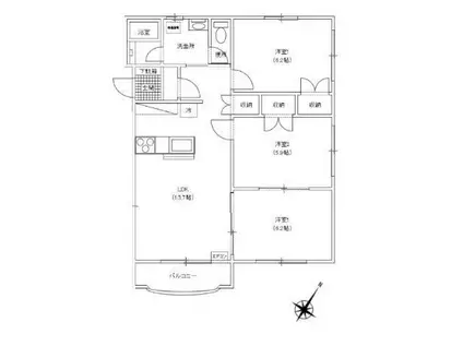 ヒーローマンションBONDS A(3LDK/3階)の間取り写真