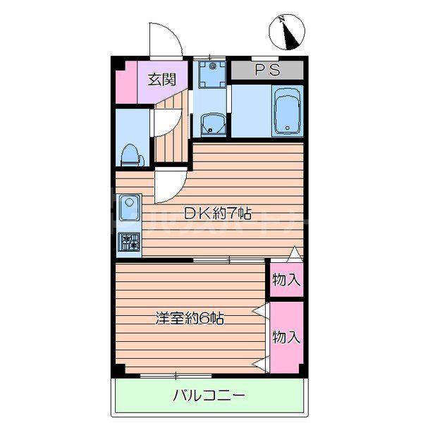 第12ウッディビル(2K/1階)の間取り写真