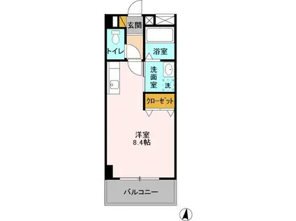 ヴィルポート21(ワンルーム/2階)の間取り写真