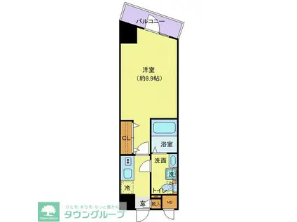 プレール・ドゥーク西新井II(1K/4階)の間取り写真