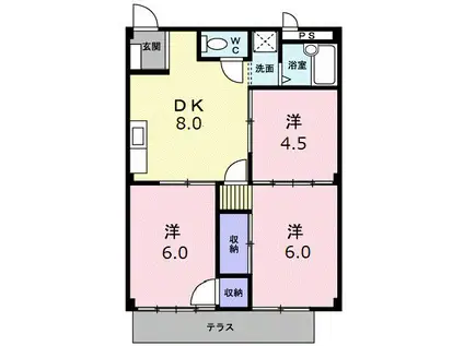 和希チヨダ(3DK/1階)の間取り写真