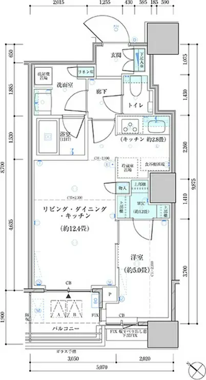 パークタワー勝どきサウス 7階階 間取り