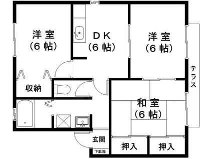 ウインズ21(3DK/1階)の間取り写真