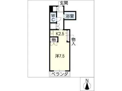 ハイネス本山(1K/3階)の間取り写真