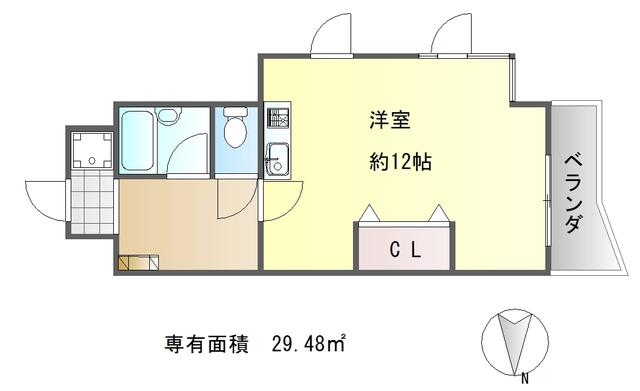デトムワン銀閣寺道(ワンルーム/6階)の間取り写真