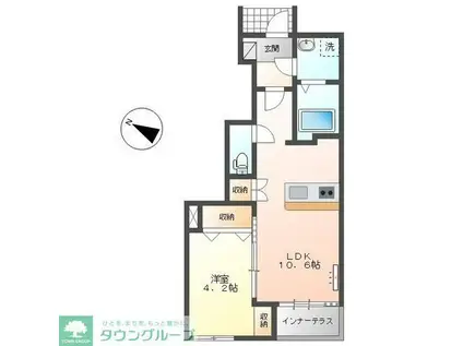 サンローズII(1LDK/1階)の間取り写真