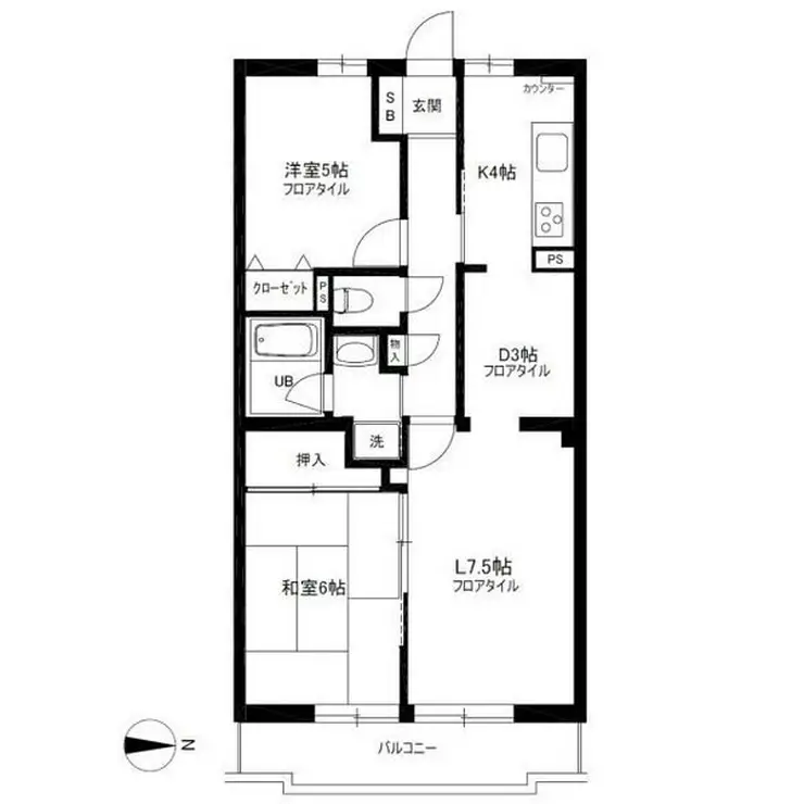 グレース桜新町 5階階 間取り