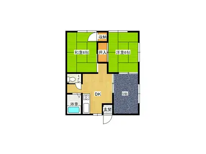 サンハイツ神栖(3DK/2階)の間取り写真