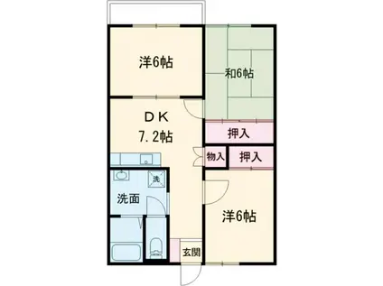 ミューズイン北山(3DK/2階)の間取り写真