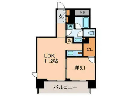 LASANTE 千駄木(1LDK/9階)の間取り写真