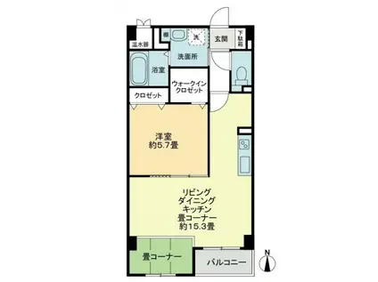 ノアール(1LDK/1階)の間取り写真