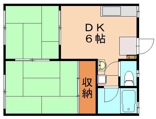 コーポ山本(2DK/2階)の間取り写真