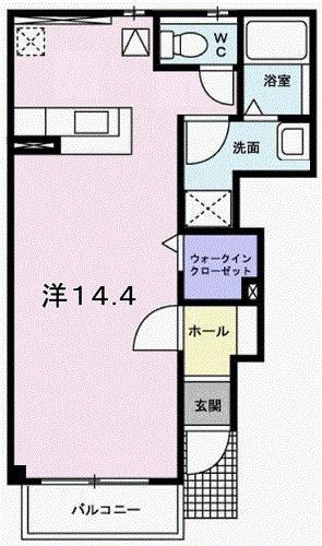 グレートリバー・Y(ワンルーム/1階)の間取り写真