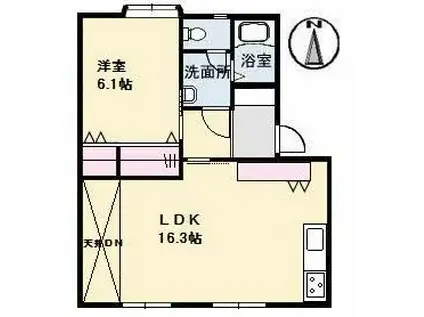 フローレンス II(1LDK/1階)の間取り写真