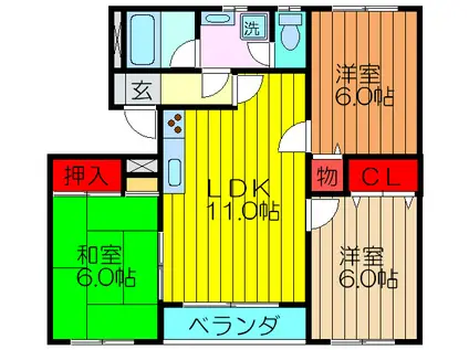 エスポワール(3LDK/2階)の間取り写真