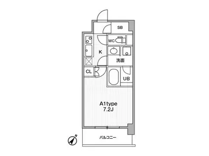 ジェイエムエフレジデンス町田(1K/6階)の間取り写真
