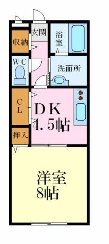 ハイツひまわり(1DK/1階)の間取り写真