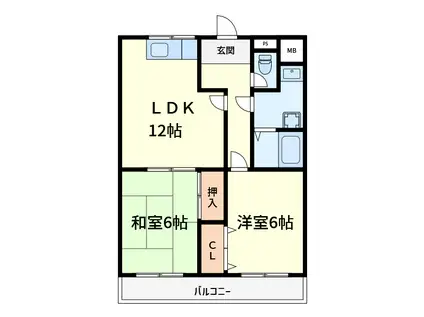 グランドメゾン(2LDK/3階)の間取り写真