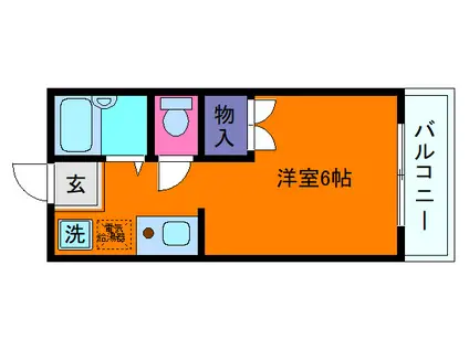 カグラハウス(ワンルーム/2階)の間取り写真