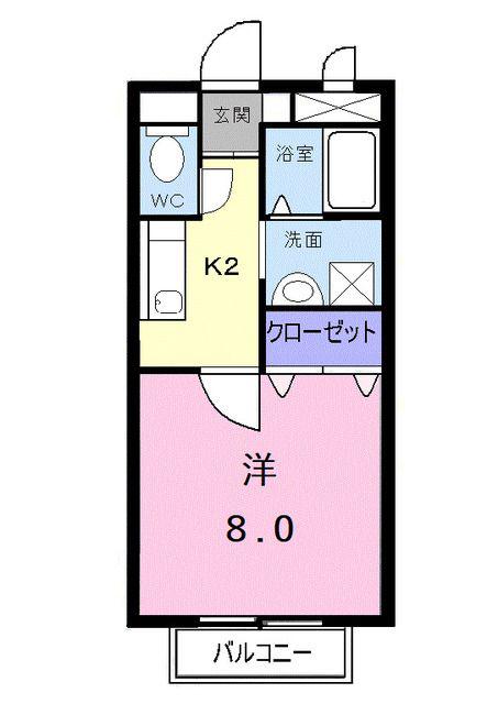 ディメイン小池(1K/1階)の間取り写真