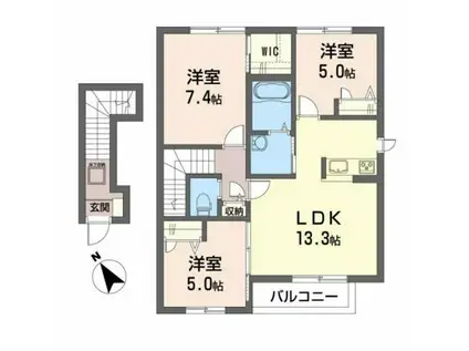 エコ・ダイドウA(3LDK/2階)の間取り写真