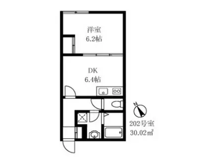 早稲田鶴巻IMAハウス(1DK/2階)の間取り写真