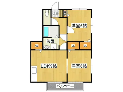 サンガーデン宮本E棟(2LDK/3階)の間取り写真