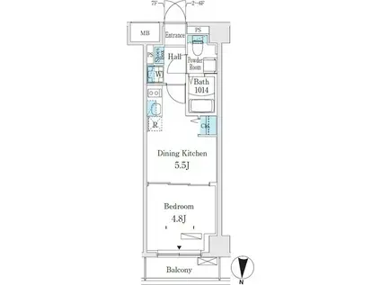クラリティア板橋本町(1DK/4階)の間取り写真