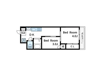 永和第10ビル(2K/3階)の間取り写真