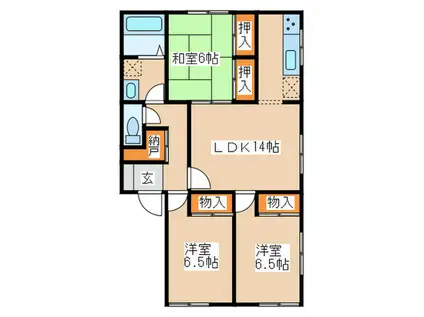 サンガーデン中央(3LDK/2階)の間取り写真
