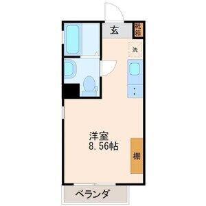 コスモス翔東今泉(ワンルーム/2階)の間取り写真