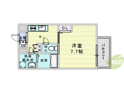 LA DOUCEUR江坂Ⅱ(1K/3階)の間取り写真