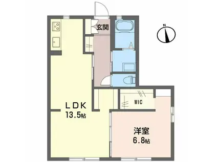 ラウンド・ヒルズ(1LDK/1階)の間取り写真