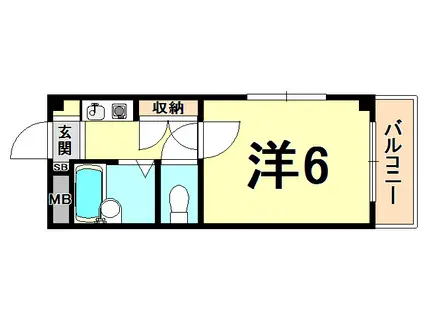 パサージュ樋之池(1K/2階)の間取り写真