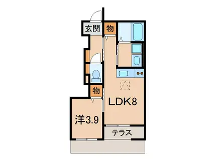 モイス・シャームII(1LDK/1階)の間取り写真