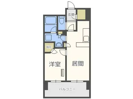 ルキシア薬院(1LDK/10階)の間取り写真