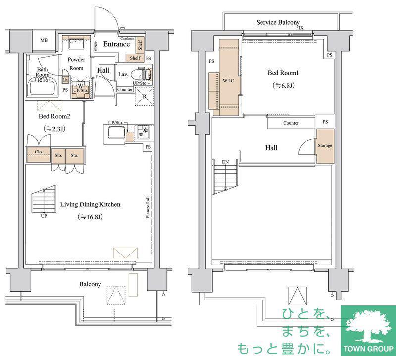 ブランシエスタ西馬込(2LDK/6階)の間取り写真