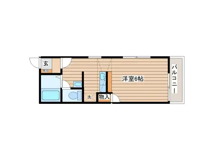 Gテラス(ワンルーム/1階)の間取り写真