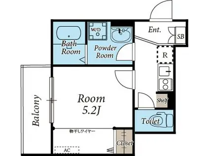 フルセイル高座渋谷II(1K/1階)の間取り写真