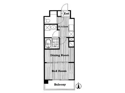 ラポール上板橋(2K/1階)の間取り写真