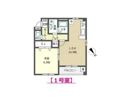 マルベリーハウス(1LDK/2階)の間取り写真