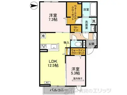 シエル・クレール(2LDK/3階)の間取り写真